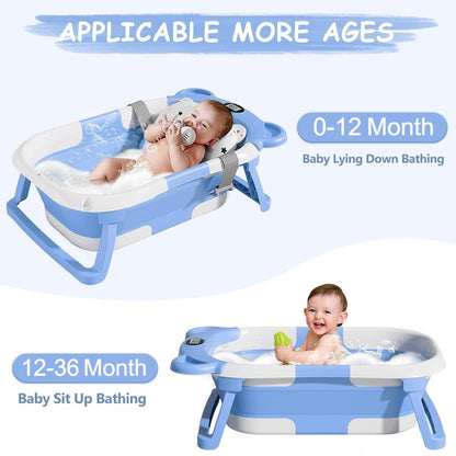 SUPERBE kompakte, faltbare Babywanne + Bärchen-Einlage