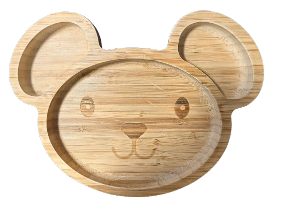MeloBabyKids Bambusschale mit Saugnapf MAUS 18 x 24 cm