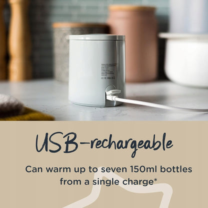 TOMMEE TIPPEE LetsGo podróżny podgrzewacz USB, przenośny szary podgrzewacz do butelek z kablem USB