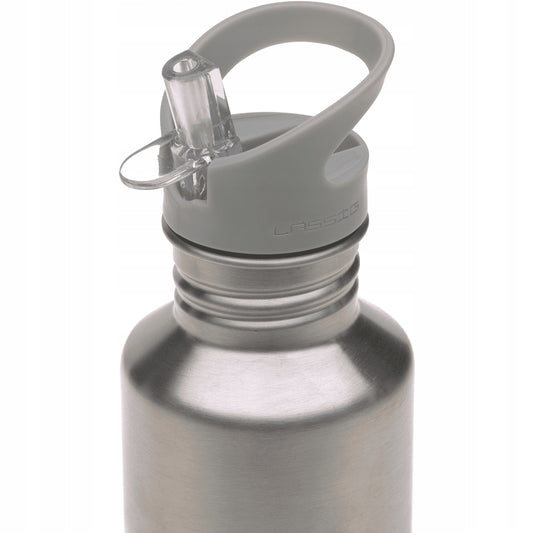 LASSIG Adventure bidon ze stali nierdzewnej 500 ml szary z ustnikiem i uchwytem, BPA free