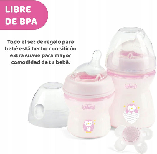 CHICCO set NaturalFeeling biberón 150 250 ml + chupete 0+