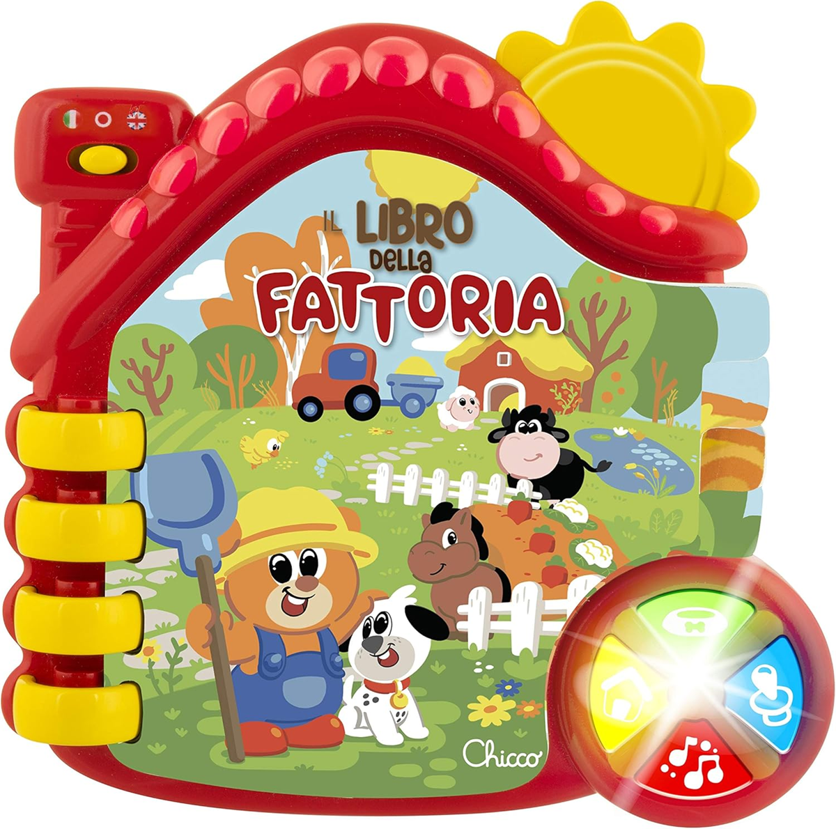 CHICCO Bauernhof elektronisches Lernbuch ENGLISCH und ITALIENISCH