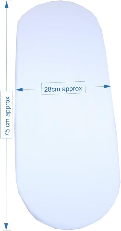 BABYPREM Spannbettlaken für Moseskorb 76x28 cm x2