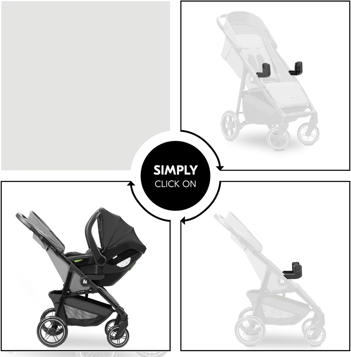 HAUCK Adapter für Kinderwagen SHOP N CARE Babyschalen MAXI CYBEX NUNA KIDDY JOIE