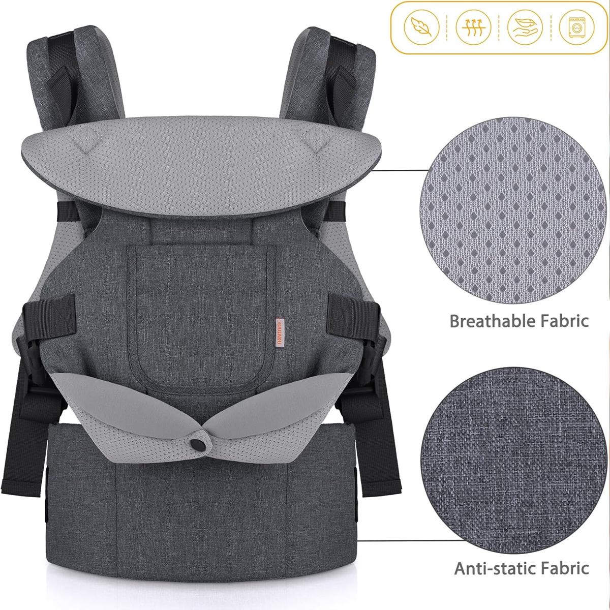 GAGAKU Babytrage ergonomisch 0-36 Monate 3in1