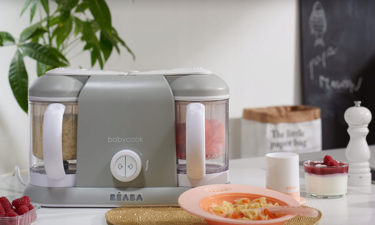 BEABA Babycook Duo ROBOT KUCHENNY 4 w 1 2200 ml, szary parowar z dwoma pojemnikami