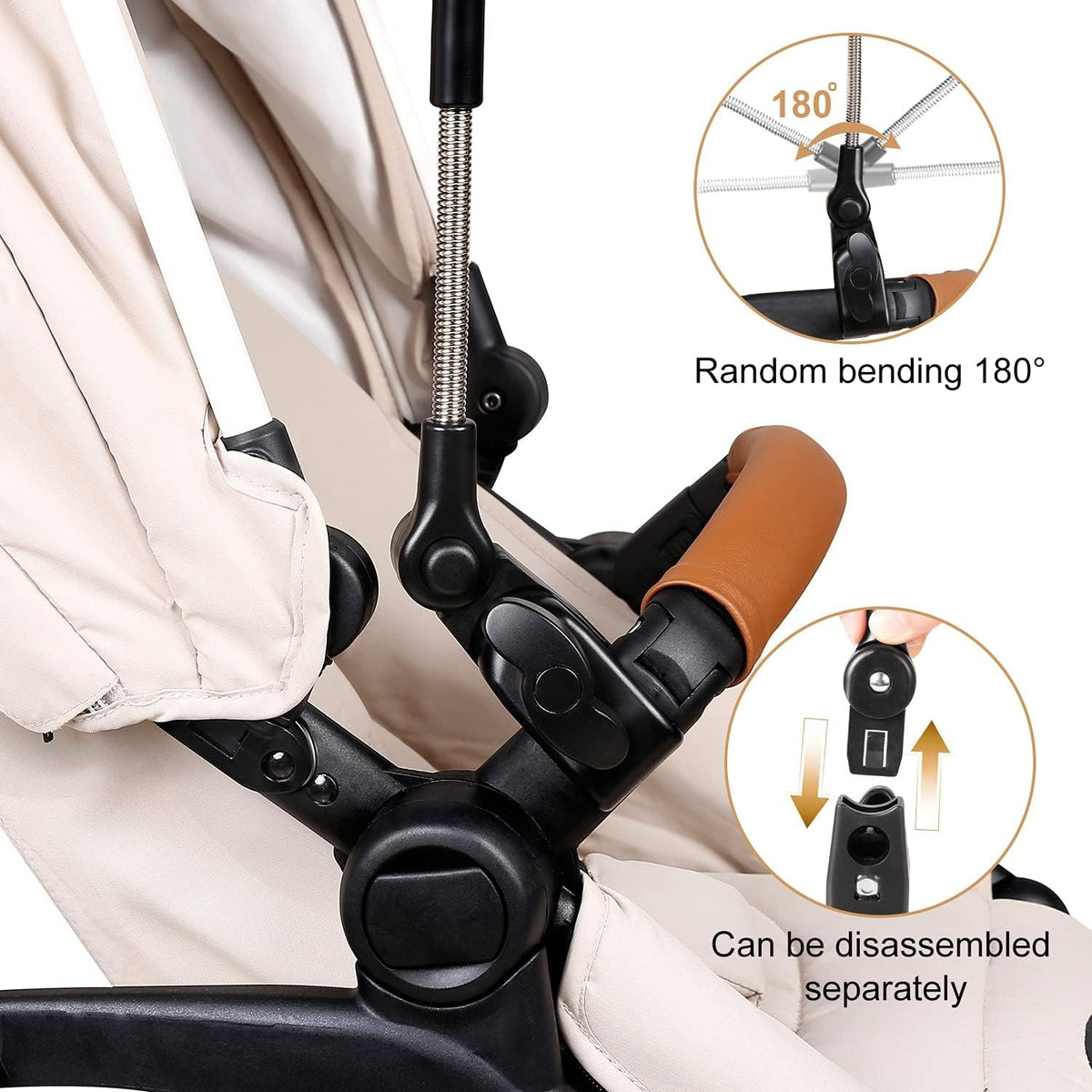 ZJ RIGHTO Sonnenschirm für Kinderwagen 74 cm Durchmesser UV-Schutz wasserdicht