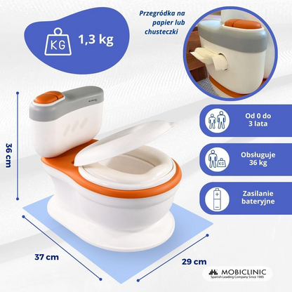 SUPERBE BEBE Töpfchen mit Toilettenpapierfach + SOUND