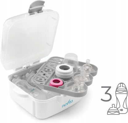 NUVITA 1085 Mikrowellensterilisator für 3 Flaschen und Zubehör