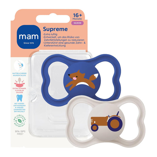 MAM Supreme Silikon-Schnuller x2, 16+ Monate