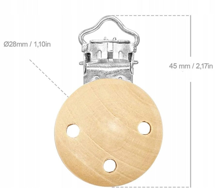 RUBY Artestar Holz-Schnullerketten-Clips 16 Stück