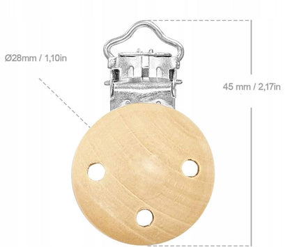 RUBY Artestar Holz-Schnullerketten-Clips 16 Stück