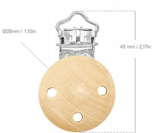 RUBY Artestar Holz-Schnullerketten-Clips 16 Stück
