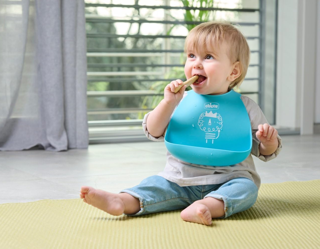 CHICCO Easy Start Silikon-Set Schale Löffel Lätzchen
