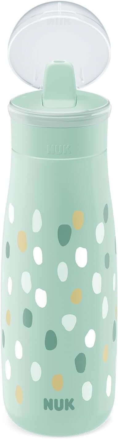 NUK Mini-Me Flip butelka ze słomką i składanym ustnikiem 450 ml 12 m+ miętowa, odporna na rozlewanie