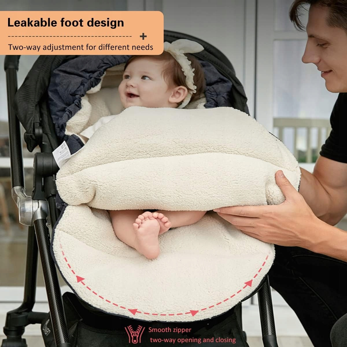 ORZBOWuniversal footmuff, sleeping bagsuitable for children 0-3 yearscolour anthraciteused condition