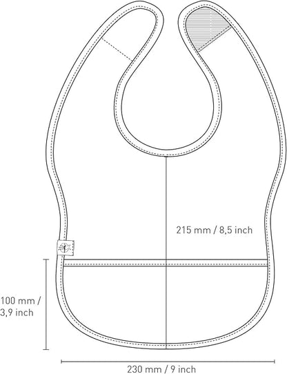LASSIG Lätzchen aus Kunststoff mit Klettverschluss und Tasche 6-24 Monate