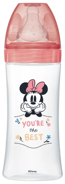 DODIE Flasche 330 ml Sauger 3 schneller Durchfluss 6m+ DISNEY MINNIE