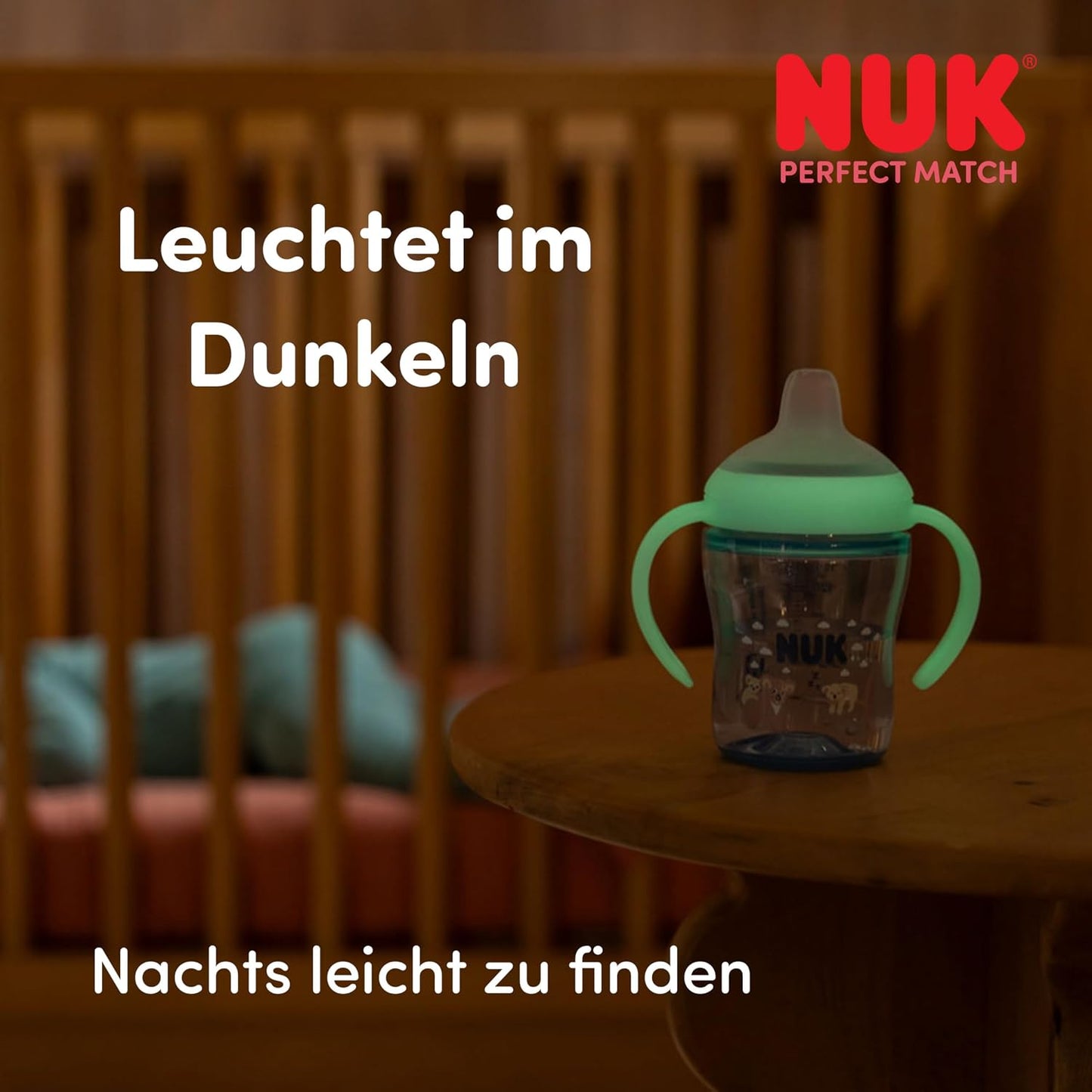 NUK Perfect Match Trinklernbecher 150ml 6m+ LEUCHTET IM DUNKELN