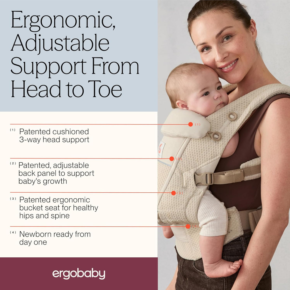 ERGOBABY ADAPT SoftFlex MESH Babytrage ergonomisch 3,2-20kg