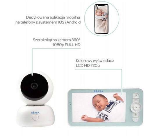 BEABA Zen Premium baby monitor telecamera 360° Full HD applicazione
