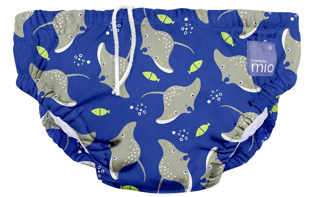 BAMBINO MIO pielucha do pływania 0-6msc z wodoodporną warstwą i motywem płaszczek, dla dzieci 5-7 kg