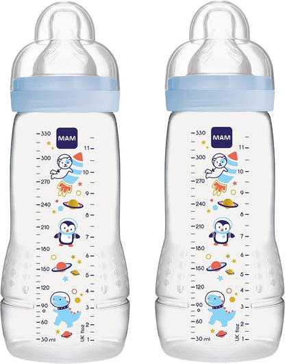 MAM Easy Active bottle set 2x 330 ml 4 m+ size 2 teat COSMOS