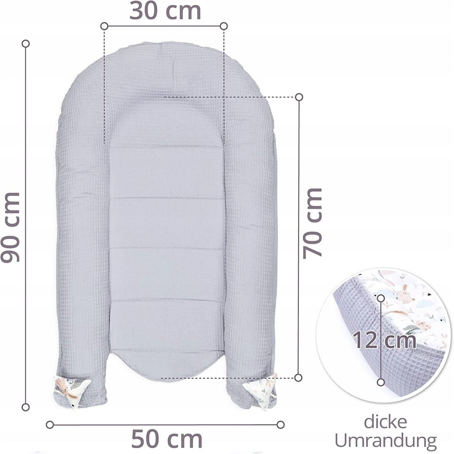 TOTSY BABY kokon niemowlęcy gniazdo 90 x 50