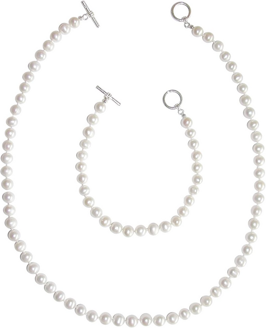 ROBAnecklace and bracelet of cultured freshwater pearlspearl size 5.8 mm - 6.8 mmlength of necklace 42