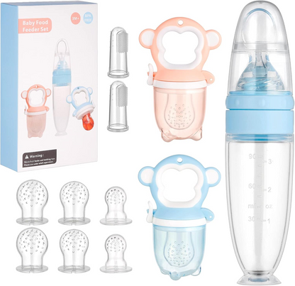 LEADSTAR Obst-Feeder, 2 Stück, 6 Mundstücke + 90 ml Löffel