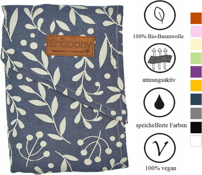 SHABANY chusta kółkowa do noszenia dziecka BAWEŁNA ORGANICZNA, szara, 100% bawełna organiczna, 3-15 kg