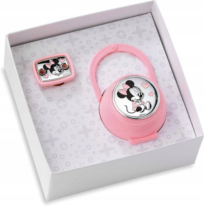 VALENTI DISNEY Minnie Schnulleretui + Kette PVD-Beschichtung (Silber)