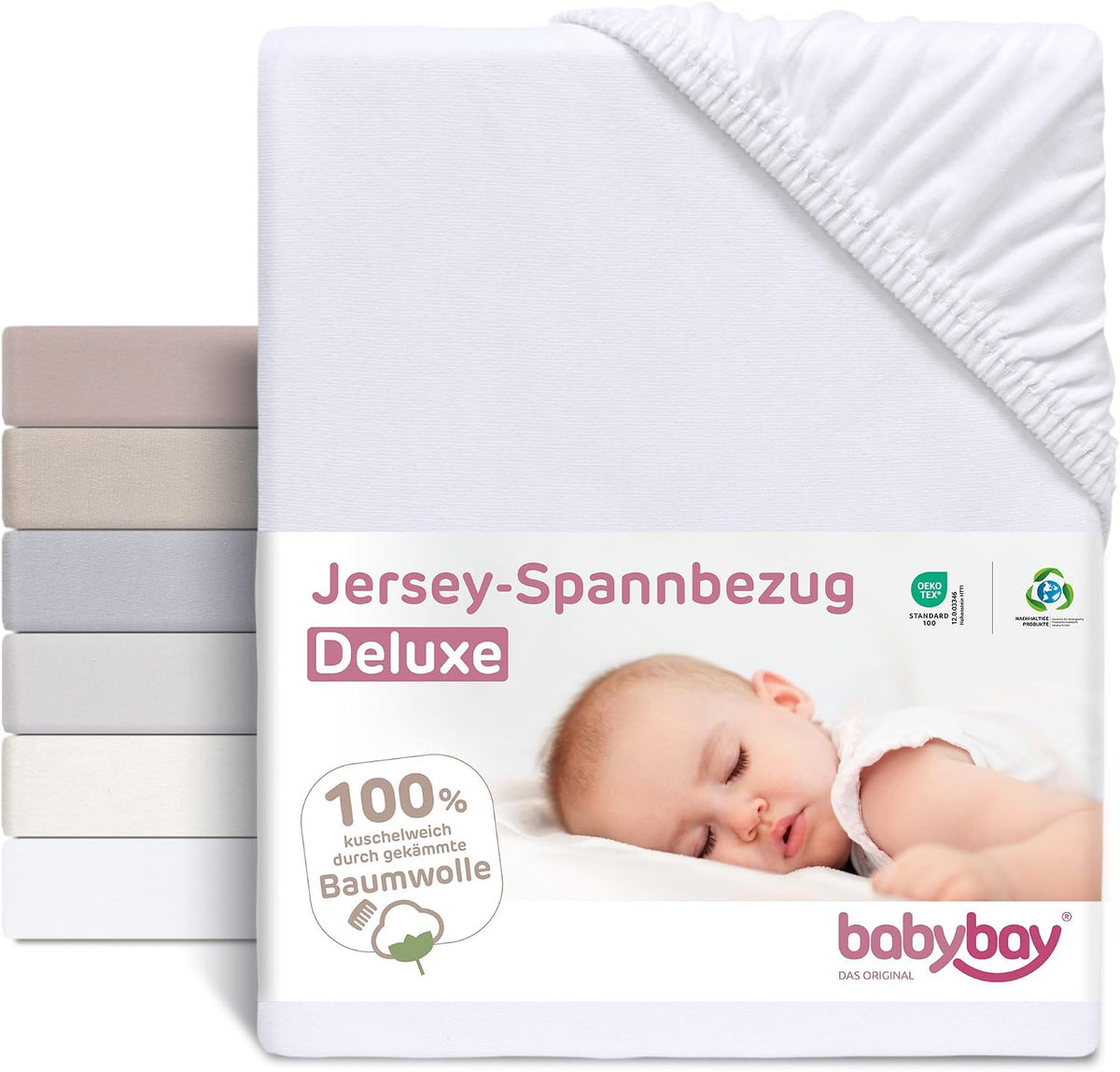 BABYBAY Spannbetttuch Jersey DELUXE 89x50 cm