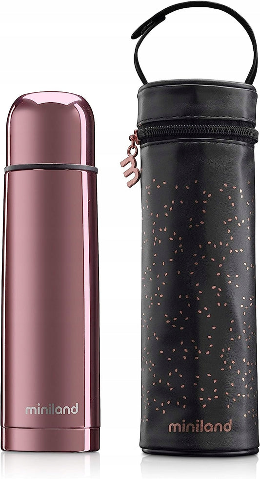 MINILAND Rose Thermosflasche aus Edelstahl 500 ml + isothermische Hülle