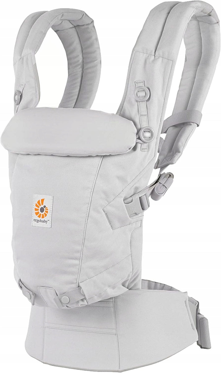 ERGOBABY ADAPT SoftTouch Cotton nosidełko ergonomiczne 3,2-20kg, jasnoszare, wygodne i oddychające