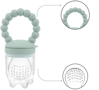 STONNY Obstsauger für Babys 3-24 Monate 2 Stück + 6 Silikonsauger und 2 Löffel
