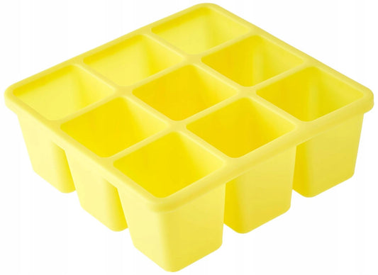 NUK Fresh Foods silikonowa forma do zamrażania żywności 9 x 60 ml, żółta, BPA free, 4m+
