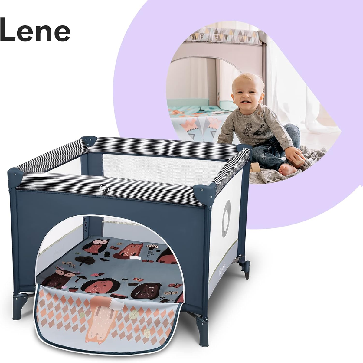 LIONELO FIE Reisebett Laufgitter 100x100cm BIS 15KG