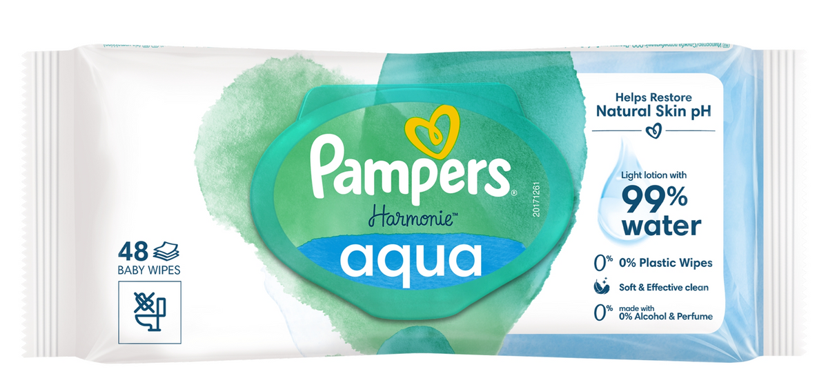 PAMPERS HARMONIE AQUA Feuchttücher x48