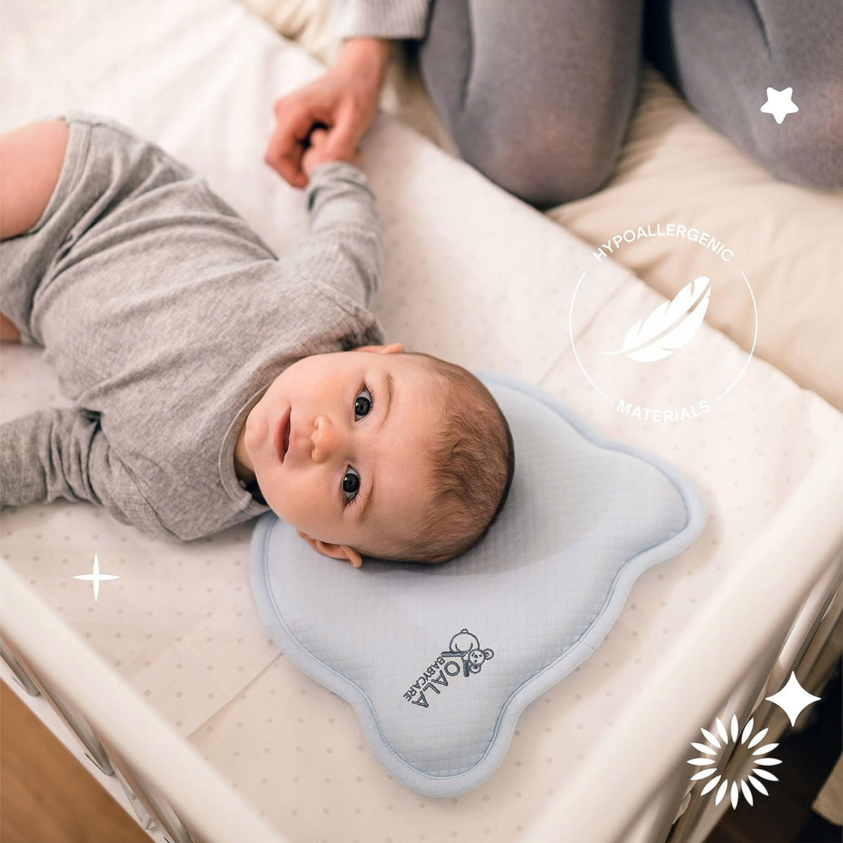 KOALA BABYCARE poduszka niemowlęca 0+ poszewka, ergonomiczna poduszka antyplagiocefaliczna dla niemowląt
