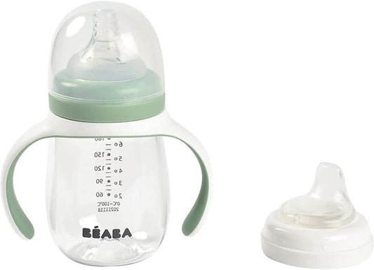 BEABA Training Bottle 2-in-1 Auslaufsicherer Trinklernbecher mit zwei Mundstücken, 210 ml, ab 4 Monaten – Produktbild 2