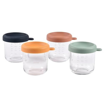 Béaba Sunrise Glasbehälter für Lebensmittel mit Verschluss 250ml x4