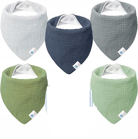 LULU MOON Bandana-Lätzchen mit Druckknöpfen 0-36 Monate x5