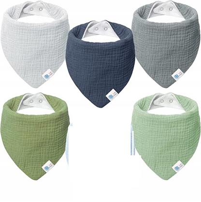 LULU MOON Bandana-Lätzchen mit Druckknöpfen 0-36 Monate x5