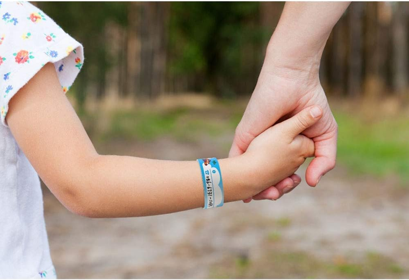 VICLOON wasserdichte SOS-Armbänder für Kinder 8 Stück + Marker