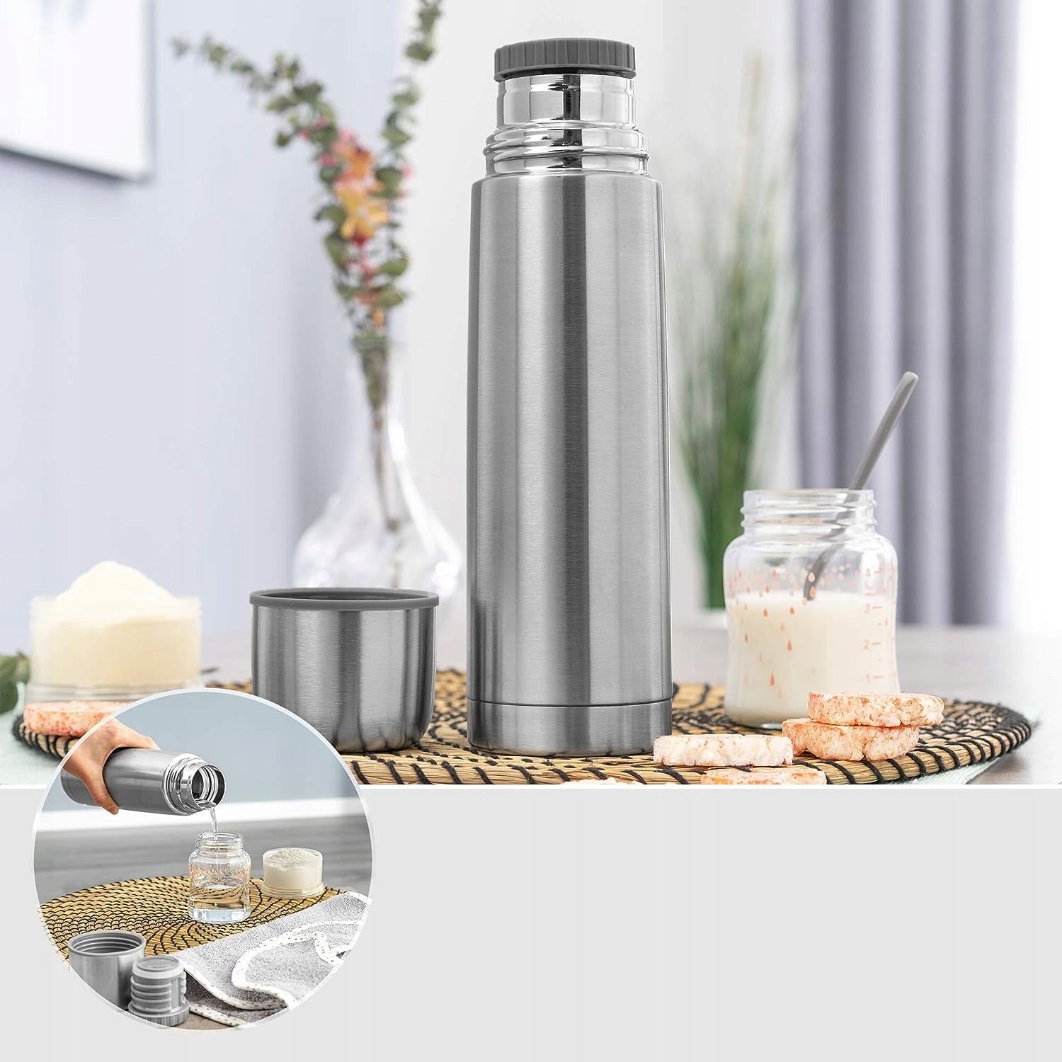 REER Pure stainless steel thermos, 700 ml