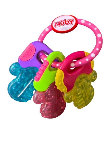 NUBY IcyBite Beißring, kühlend, Silikon, 9 x 14 cm, SCHLÜSSEL