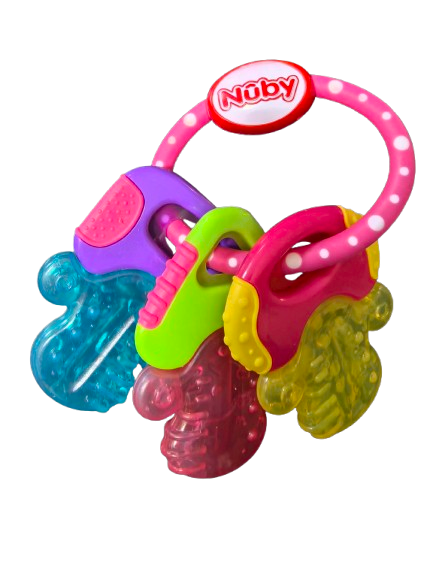 NUBY IcyBite Beißring, kühlend, Silikon, 9 x 14 cm, SCHLÜSSEL