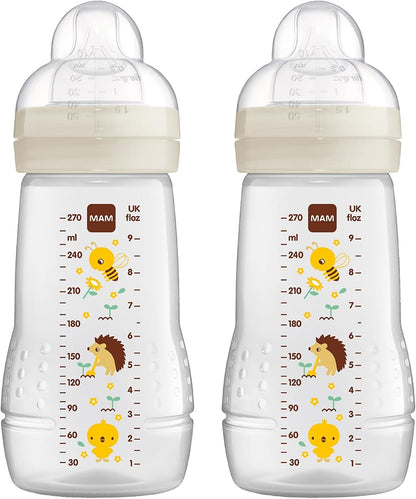 MAM Easy Active bottle set, 2 × 270 ml, age 0+, size 1 teat, MEADOW