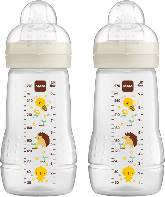 MAM Easy Active Flaschenset 2 × 270 ml, Alter 0+, Sauger 1, WIESE